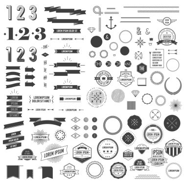 Hipster style infographics elements set for retro design clipart