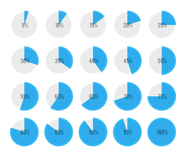 Conjunto de diagramas de círculo para infografías — Archivo Imágenes Vectoriales