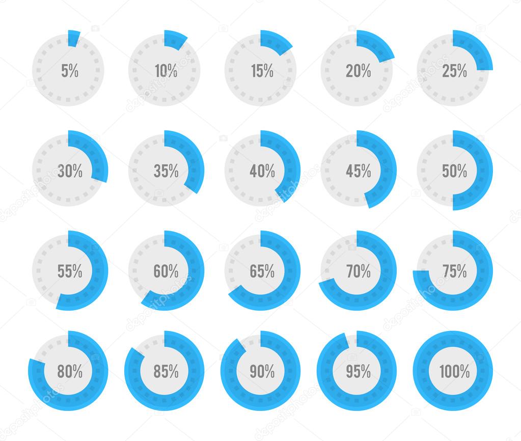 Set of circle diagrams for infographics