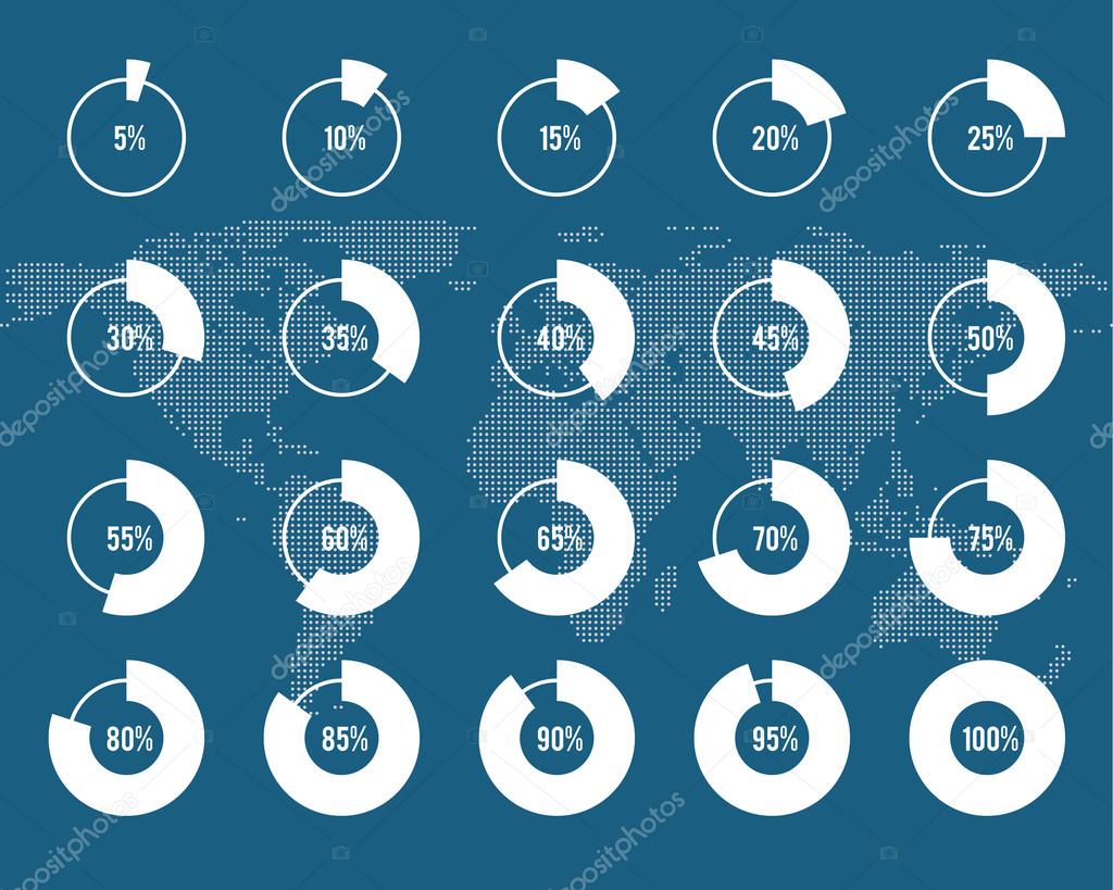 Set of circle diagrams for infographics