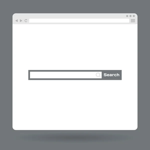 Flat browser window with search bar — Stock Vector