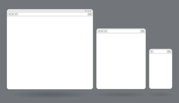 不同的设备的平空白浏览器窗口 — 图库矢量图片