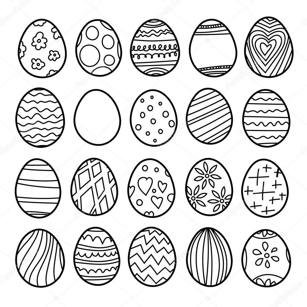Vector set of easter eggs