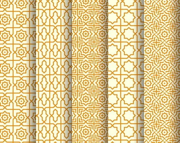 Uppsättning arabiska seamless mönster — Stock vektor