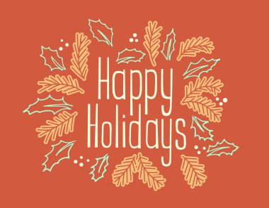 Mutlu tatil vintage tebrik kartı ile jolly ve Noel tr