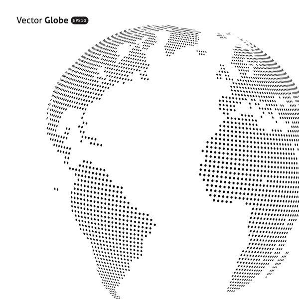 Vektor abstrakt gepunkteter Globus, Zentralheizung Blick auf Atlantik o — Stockvektor