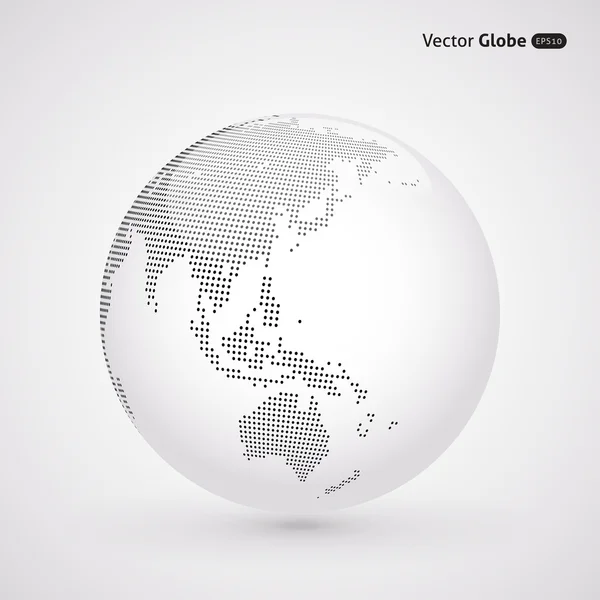 Vector abstracto globo punteado, calefacción central vista en Australia — Vector de stock