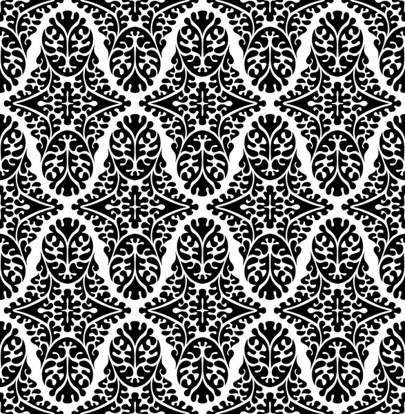 Patrón de damasco sin costura vectorial — Archivo Imágenes Vectoriales