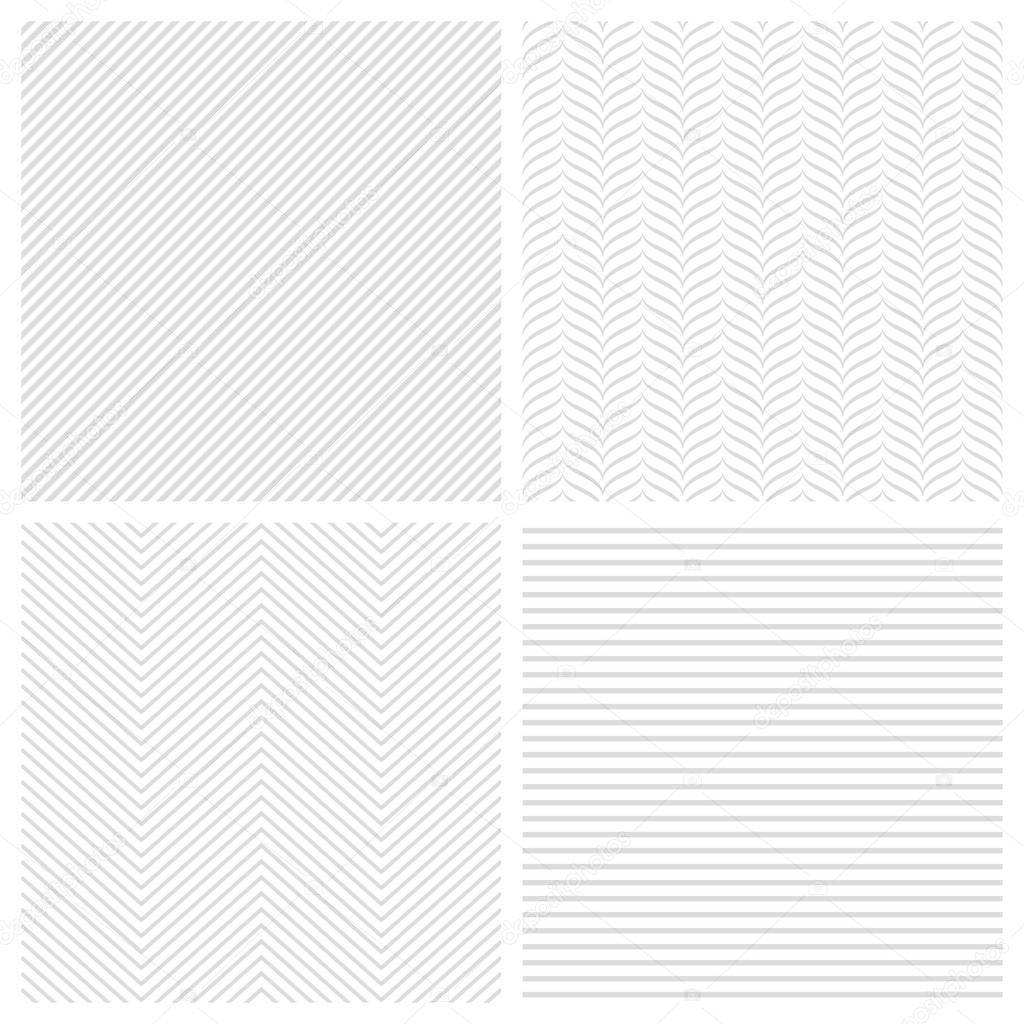 Set of geometric abstract striped patterns