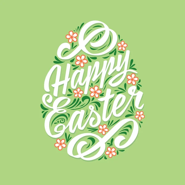 Veselé Velikonoce pozdrav karty, ruční kreslení písma. Typografie nápis — Stockový vektor