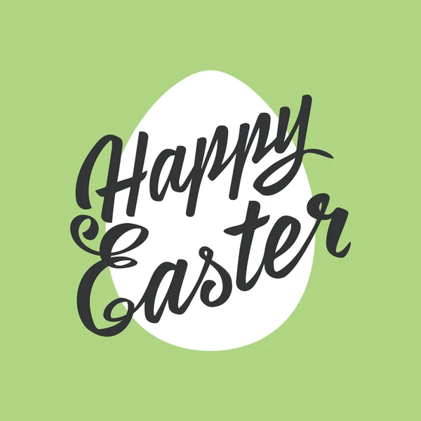 Veselé Velikonoce Pozdrav Card, ruční kreslení písma, vejce na barvu pozadí. Typografie nápis — Stockový vektor