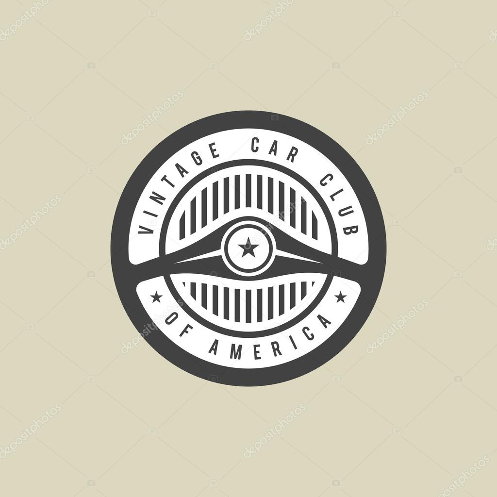 Vintage car club labels. Vector emblem