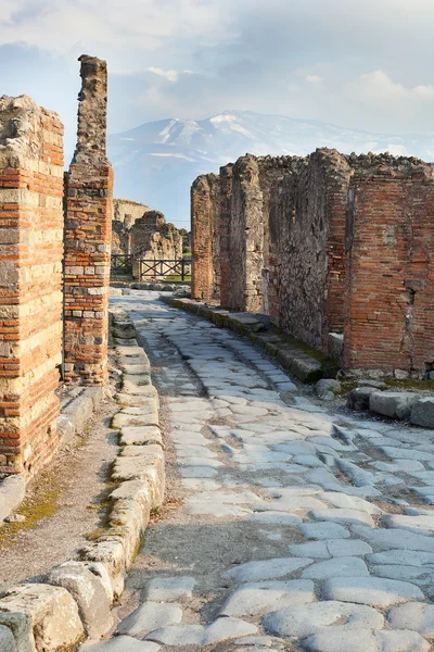 Calle en las ruinas de Pompeya, Italia . — Foto de Stock