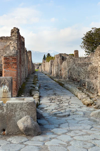 Calle en las ruinas de Pompeya, Italia . — Foto de Stock