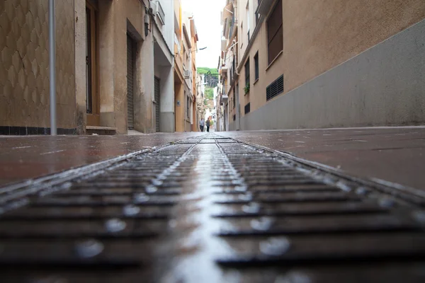 Straat van de stad Calella, Spanje. — Stockfoto
