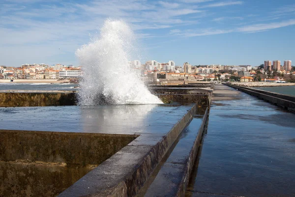 Porto breakwater, Portugal coast. — Stock Photo, Image