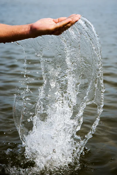 Água e mão . — Fotografia de Stock