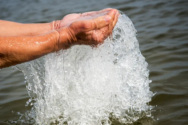 Water en hand. — Stockfoto