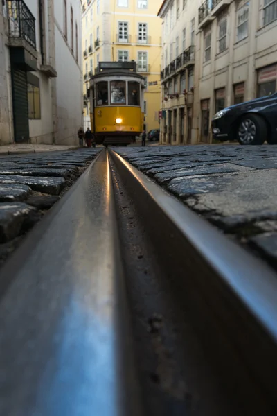 Tram rails in Lissabon, Portugal. — Stockfoto