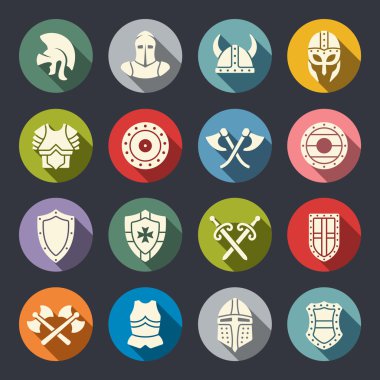 Ortaçağ zırh Icon set