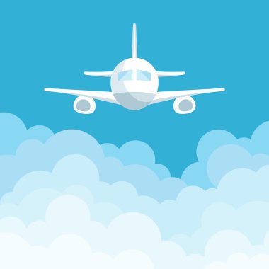 Bulutların üzerinde uçan uçak