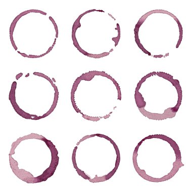 Kırmızı sulu boya daireler seti 