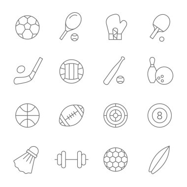 spor ekipmanları simgeler