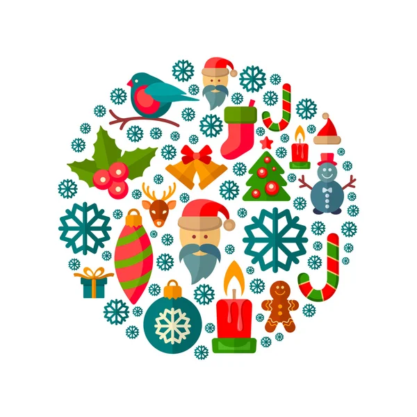 Christmas daire çerçevede işaretleri