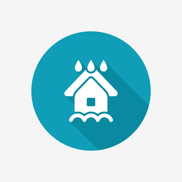 Casa bajo icono de lluvia — Vector de stock