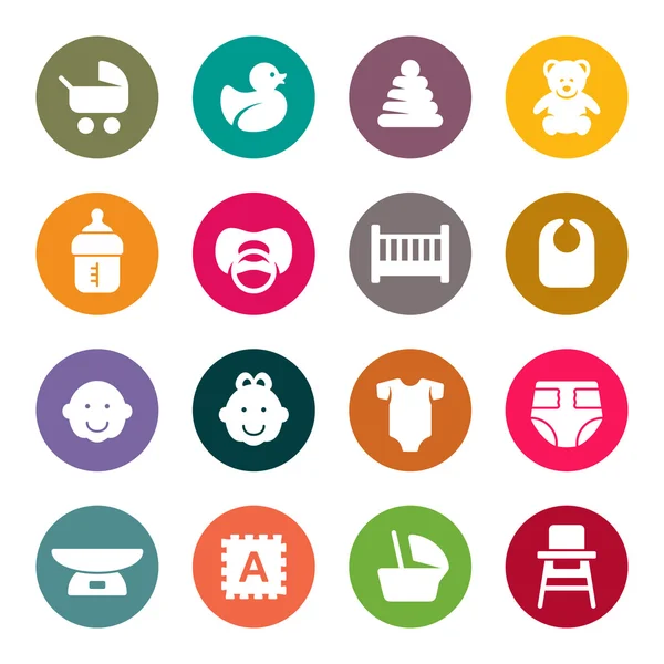 Babyartikel-Icon-Set — Stockvektor