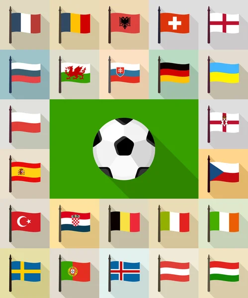 Flag af fodboldhold ikoner – Stock-vektor
