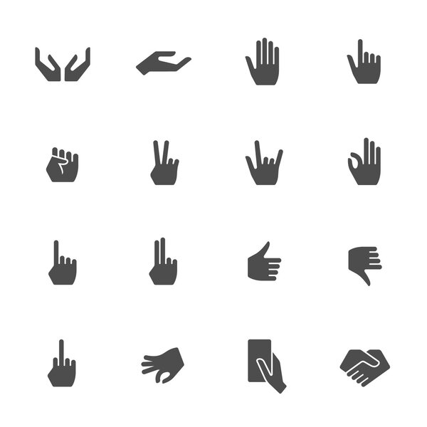 Hands gestures icons