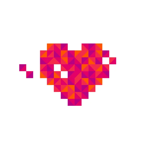 Icône coeur Pixel coloré — Image vectorielle