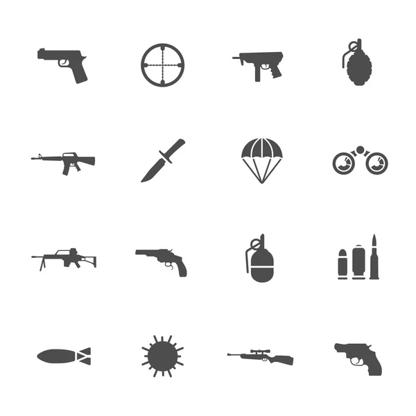 Ensemble d'icônes d'armes — Image vectorielle