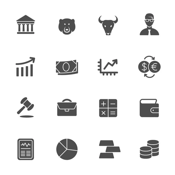 Beurs icons set — Stockvector