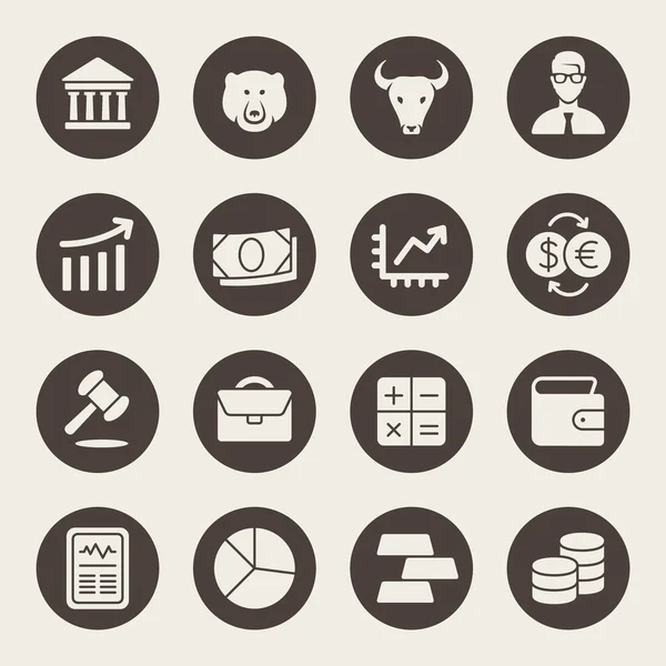 Stock exchange icons set — Stock Vector