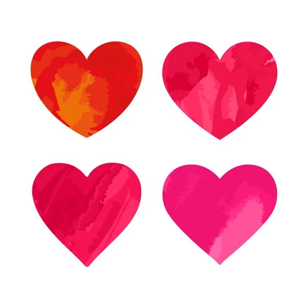 Akvarell szív gyűjteménye — Stock Vector