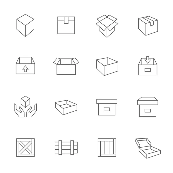 Cajas iconos conjunto — Vector de stock