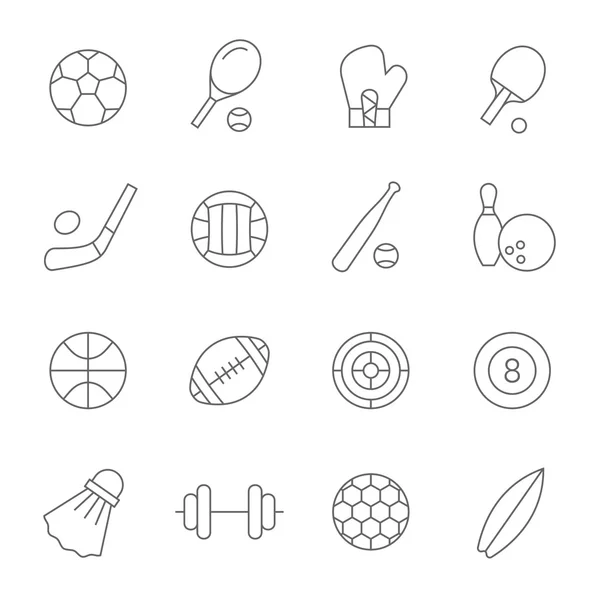 Iconos de equipamiento deportivo — Vector de stock