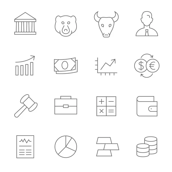 De pictogrammen van de beurs — Stockvector