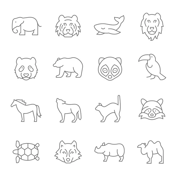 Set de iconos de animales — Vector de stock