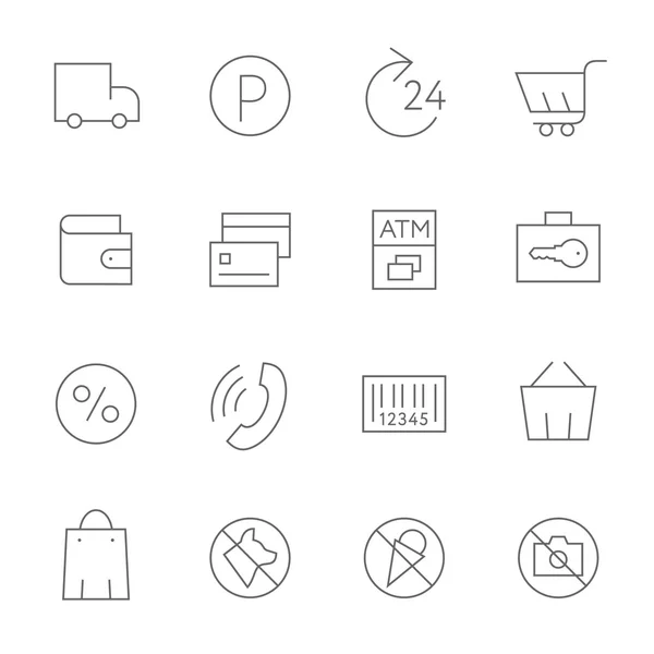 Supermarket Services Icons — Stock Vector