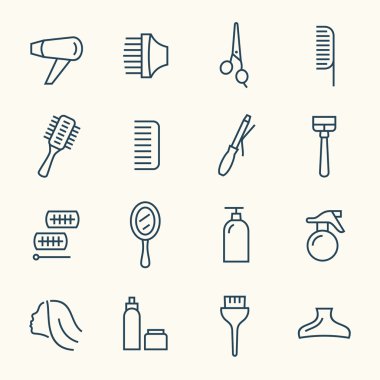 kuaförlük Icons set