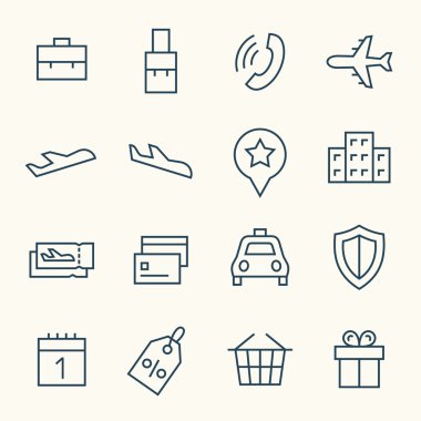 seyahat simgeleri ayarlandı