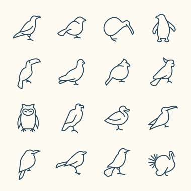 kuşlar Icons set