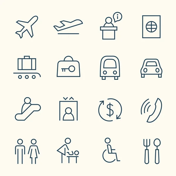 Luchthaven icons set — Stockvector