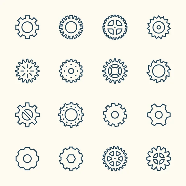 Engrenages icônes ensemble — Image vectorielle