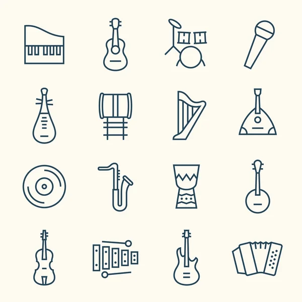 Muziek iconen set — Stockvector