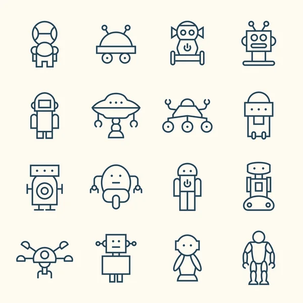 Conjunto de iconos de robots — Vector de stock