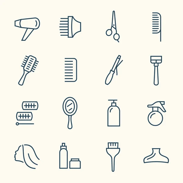 Conjunto de ícones de cabeleireiro — Vetor de Stock